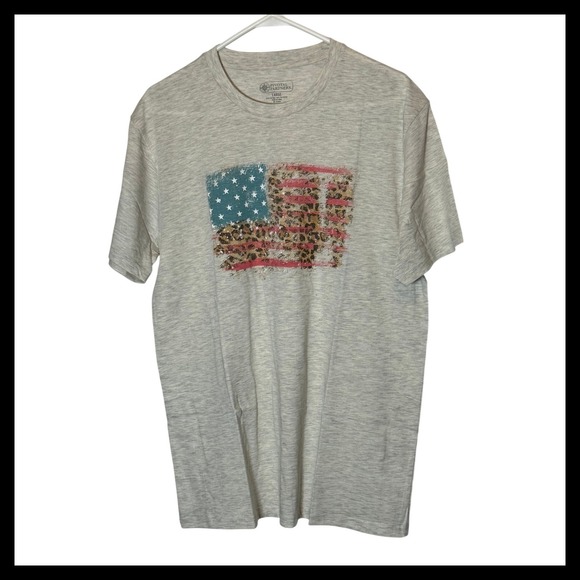 Pivotal Partners Other - NWOT Pivotal Partners Mens Gray Leopard Print American Flag Graphic T-Shirt LG